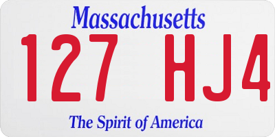 MA license plate 127HJ4