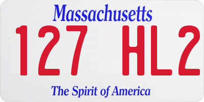 MA license plate 127HL2
