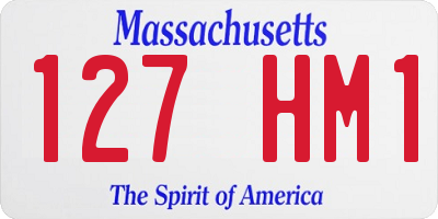 MA license plate 127HM1