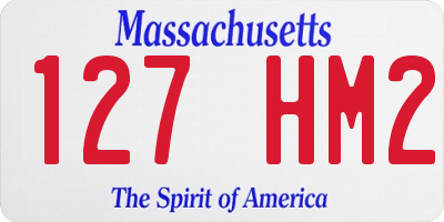 MA license plate 127HM2