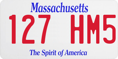 MA license plate 127HM5