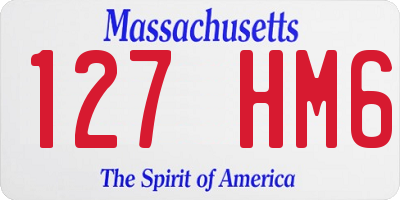 MA license plate 127HM6