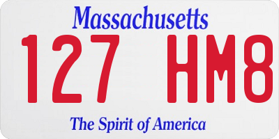 MA license plate 127HM8