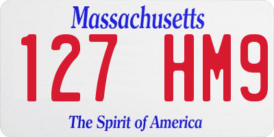 MA license plate 127HM9