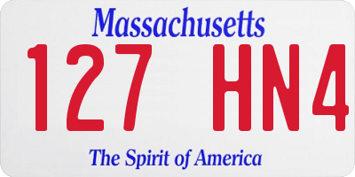 MA license plate 127HN4