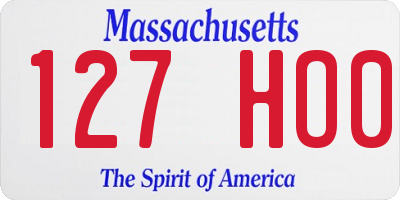 MA license plate 127HO0