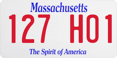 MA license plate 127HO1