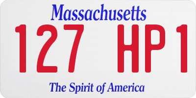 MA license plate 127HP1