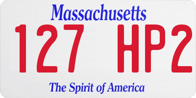 MA license plate 127HP2