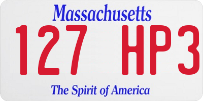 MA license plate 127HP3