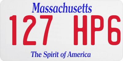 MA license plate 127HP6
