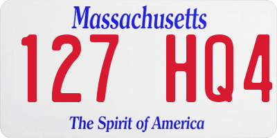 MA license plate 127HQ4