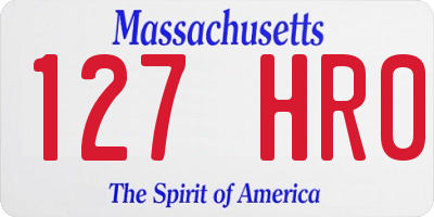 MA license plate 127HR0