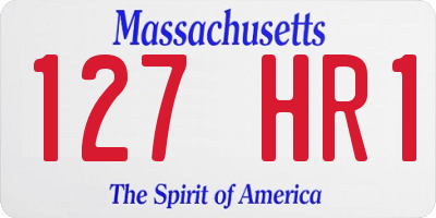 MA license plate 127HR1