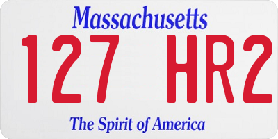 MA license plate 127HR2