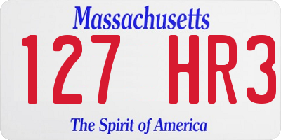 MA license plate 127HR3