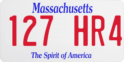 MA license plate 127HR4