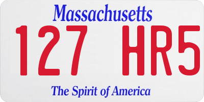MA license plate 127HR5