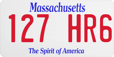 MA license plate 127HR6