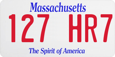 MA license plate 127HR7