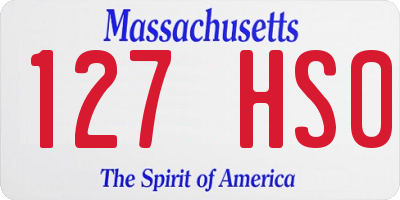 MA license plate 127HS0