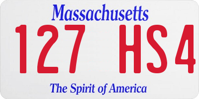 MA license plate 127HS4