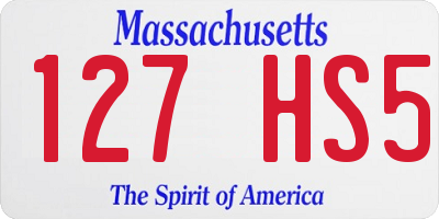 MA license plate 127HS5