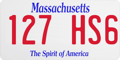 MA license plate 127HS6