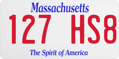 MA license plate 127HS8