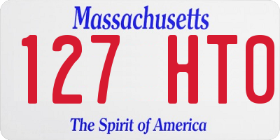 MA license plate 127HT0