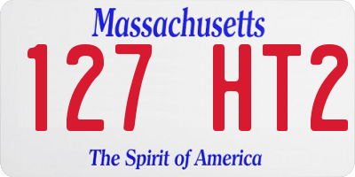 MA license plate 127HT2