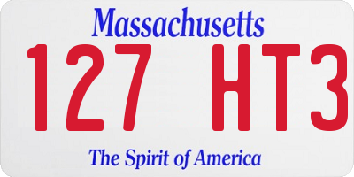 MA license plate 127HT3