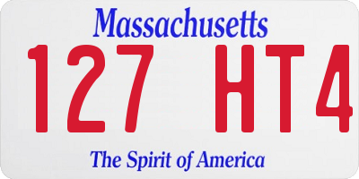 MA license plate 127HT4