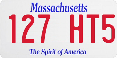 MA license plate 127HT5