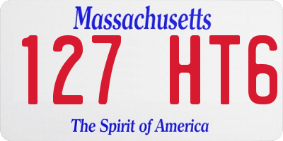 MA license plate 127HT6