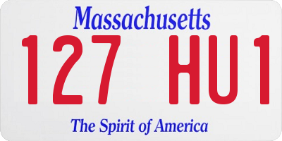 MA license plate 127HU1