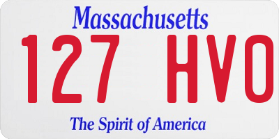 MA license plate 127HV0