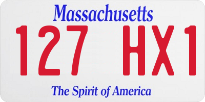 MA license plate 127HX1