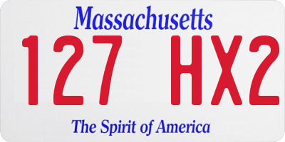 MA license plate 127HX2