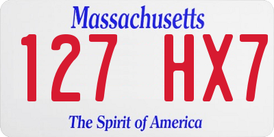 MA license plate 127HX7