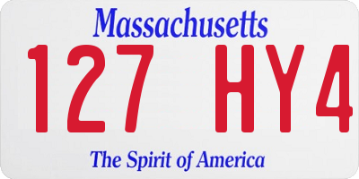 MA license plate 127HY4