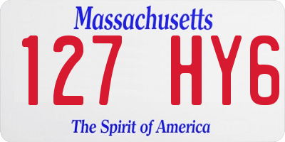 MA license plate 127HY6