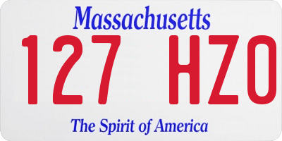 MA license plate 127HZ0