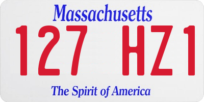 MA license plate 127HZ1