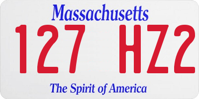 MA license plate 127HZ2