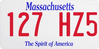 MA license plate 127HZ5