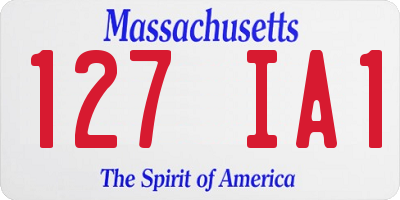 MA license plate 127IA1