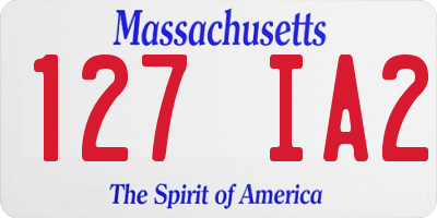 MA license plate 127IA2