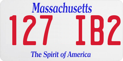 MA license plate 127IB2