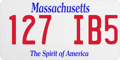 MA license plate 127IB5